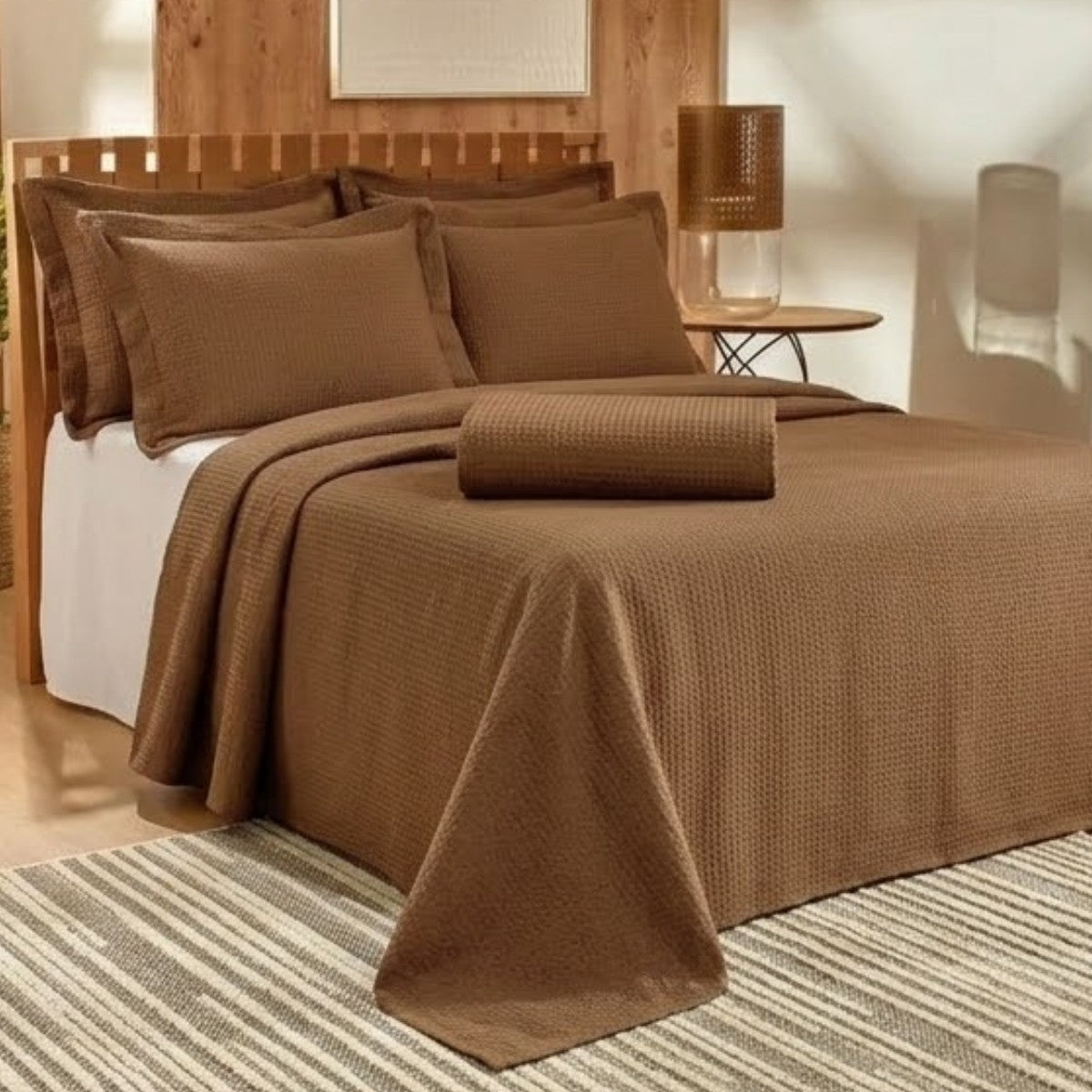 Colcha Piquet 100% Algodão Gênova Taupe