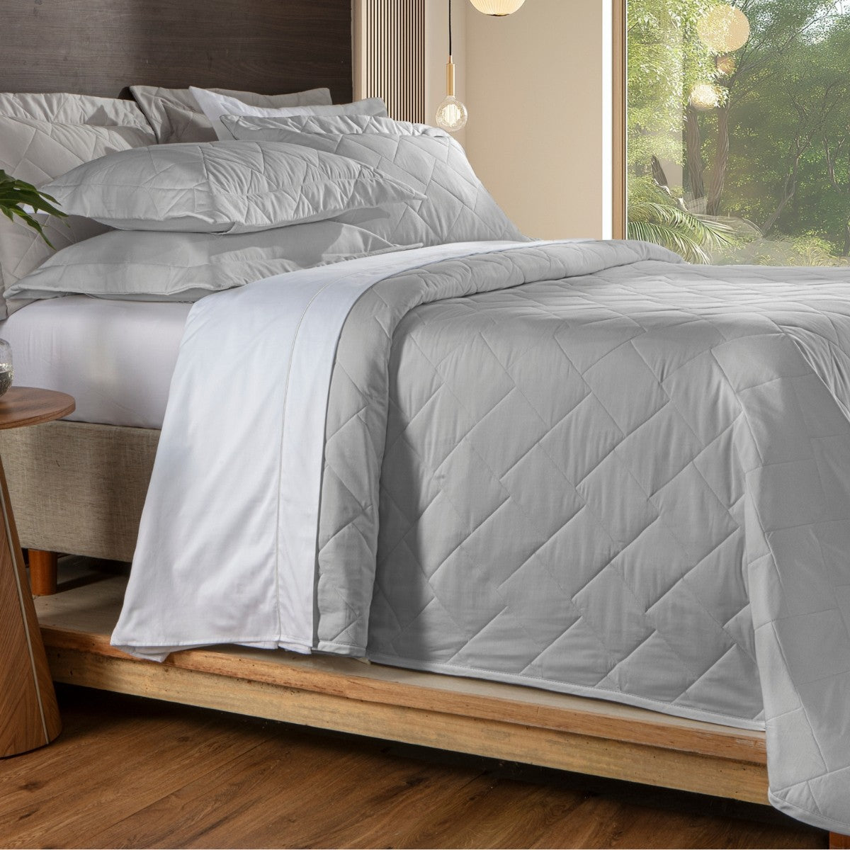 Colcha 300 Fios Montrelle Kacyumara Prata